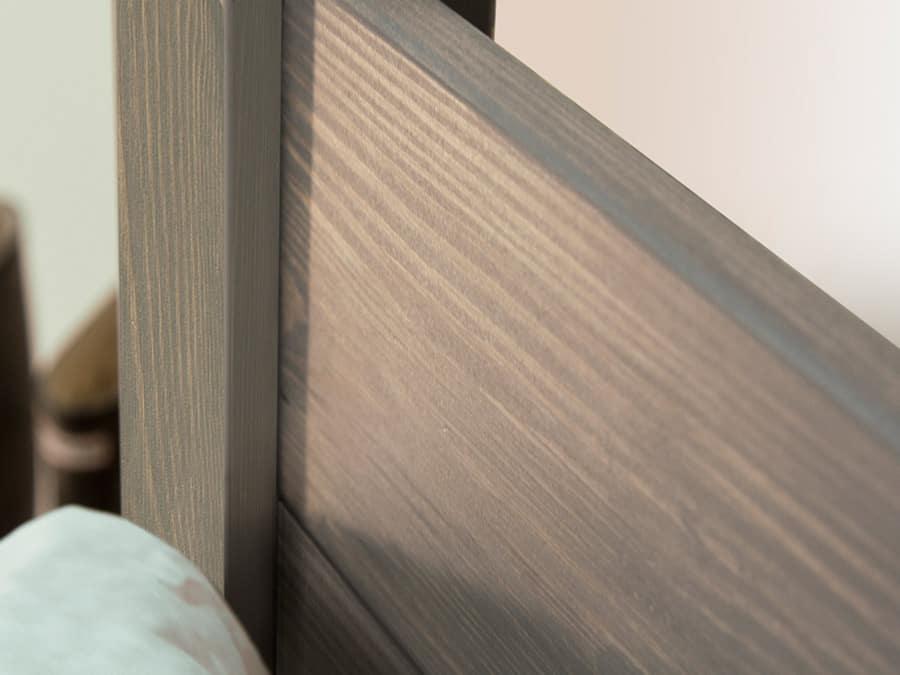 four poster wooden bed frame summer design close up