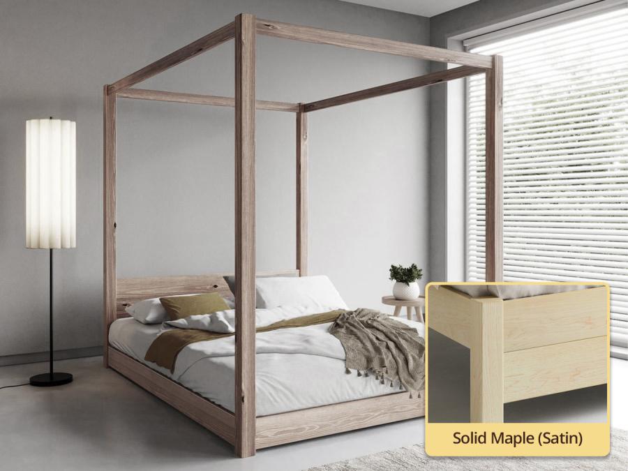 solid maple low four poster bed frame by get laid beds