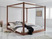 solid walnut low four poster wooden bed frame by get laid beds