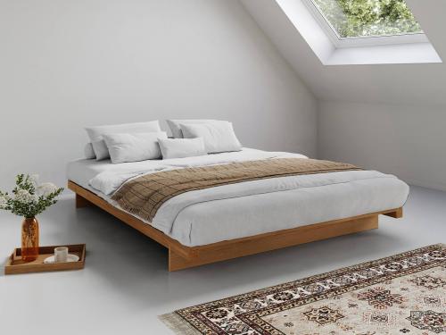 low fuji wooden attic bed frame in honey by get laid beds