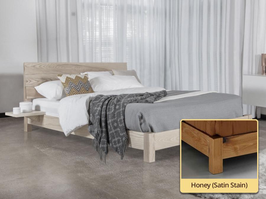 kensington design low platform bed honey finish by get laid beds