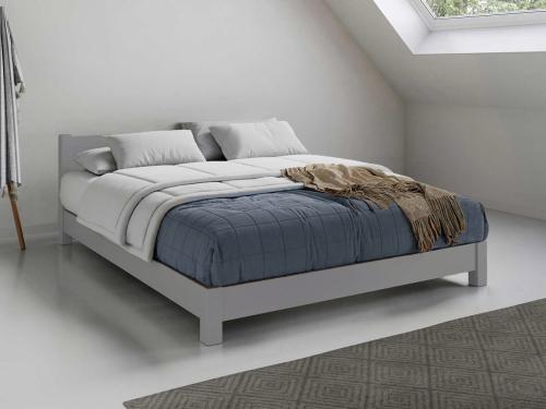 grey wood bed frame low oriental space saver design
