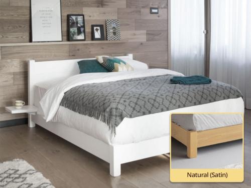 natural wood low bed frame by get laid beds