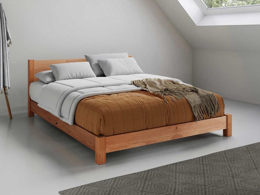 wood low tokyo bed cinnamon