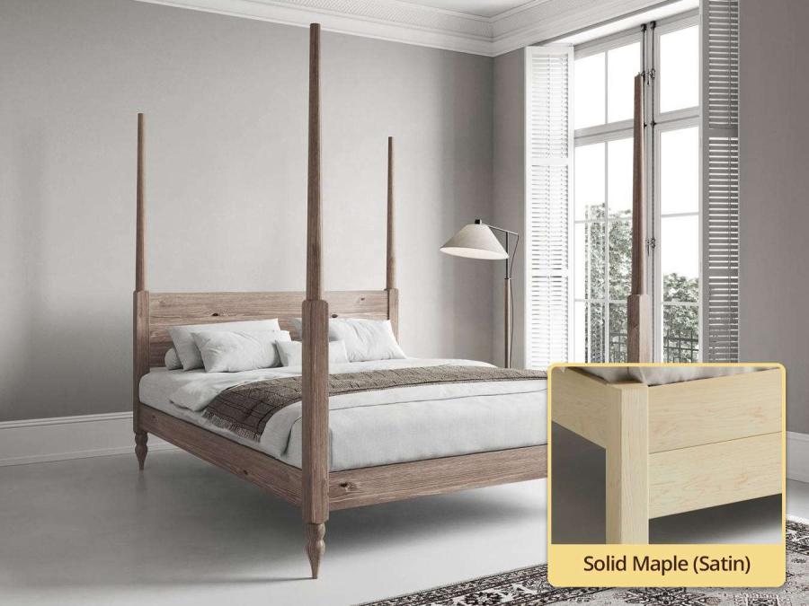 solid maple 4 poster bed frame by get laid beds