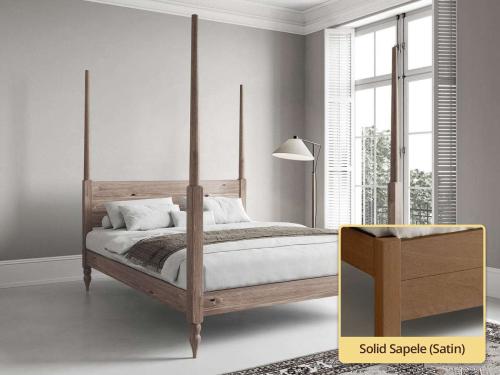solid sapele four poster wooden bed moroccan design by get laid beds