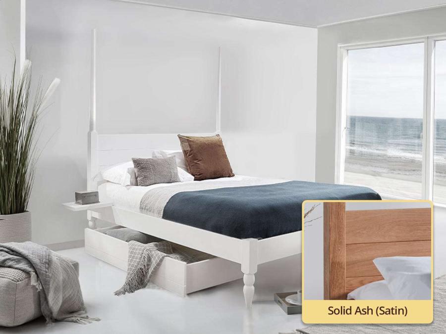 solid ash four poster platform bed by get laid beds