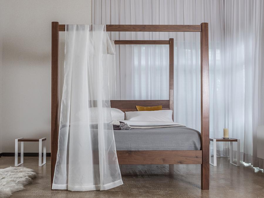 four poster canopy wood bed frame by get laid beds