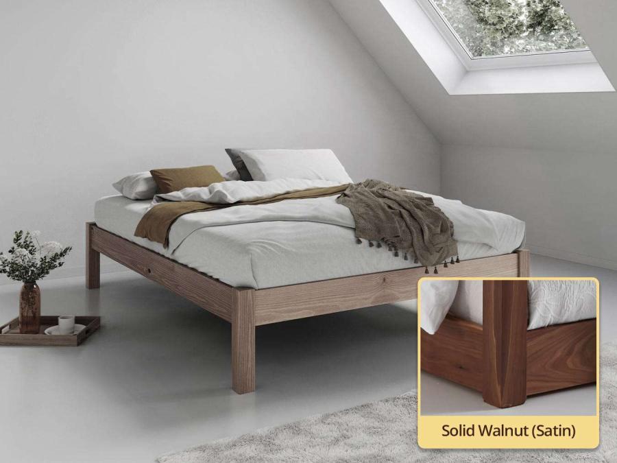solid walnut platform bed