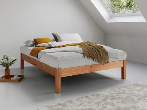 space saver platform bed no headboard in cinamon