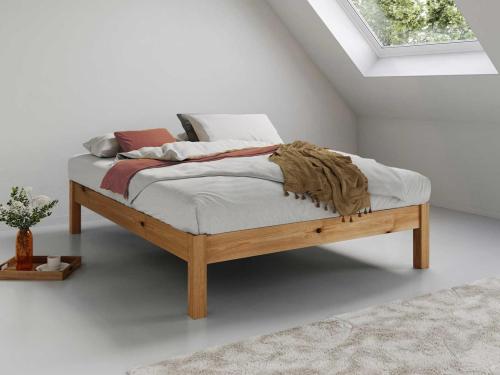 space saver platform bed no headboard in honey