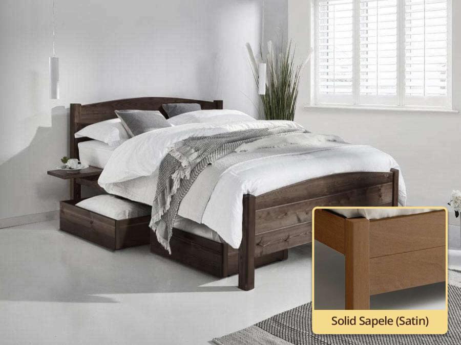 solid sapele platform bed frame storage bed traditional country design handmade in uk
