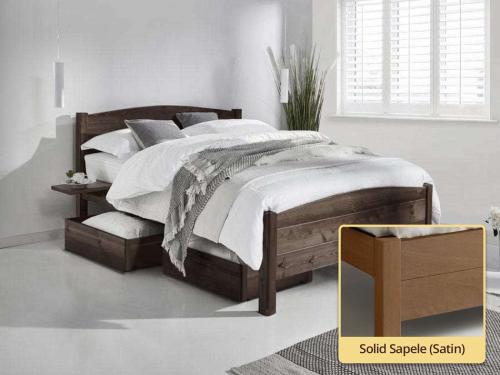 solid sapele platform bed frame storage bed traditional country design handmade in uk